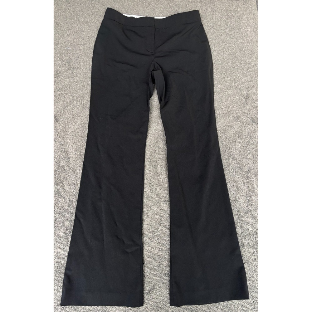 Elie Tahari Flare Pants Women's 30 Black Zip Fly Mid-Rise Slash Pockets Classic